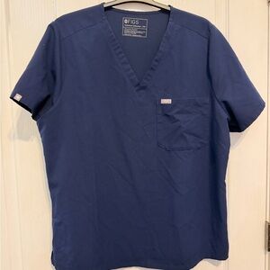 Figs Scrub Navy Blue Top